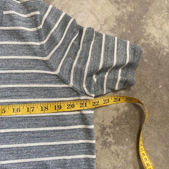 Talbots Sweater Womens 1X Cardigan Shimmer Striped Short Sleeve Button Stretch - Picture 3 of 9